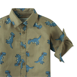 Рубашка с длинным рукавом Gingersnaps "Baby Zeph Rex Rave", хаки